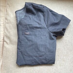 Figs Gray Short Sleeve Top